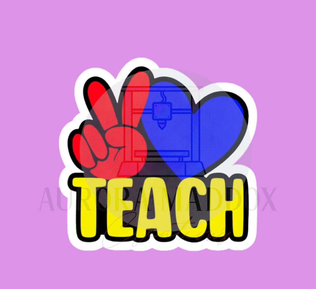 Peace Love Teach Plaque Cookie Cutter