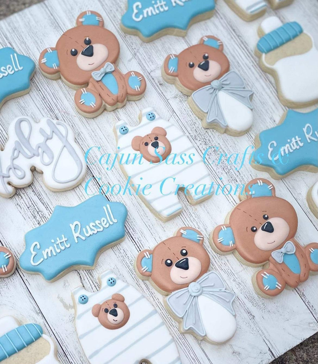 Bear Baby Rattle with Bow Cookie Cutter