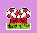 Candy Canes Bow Plaque Cookie Cutter