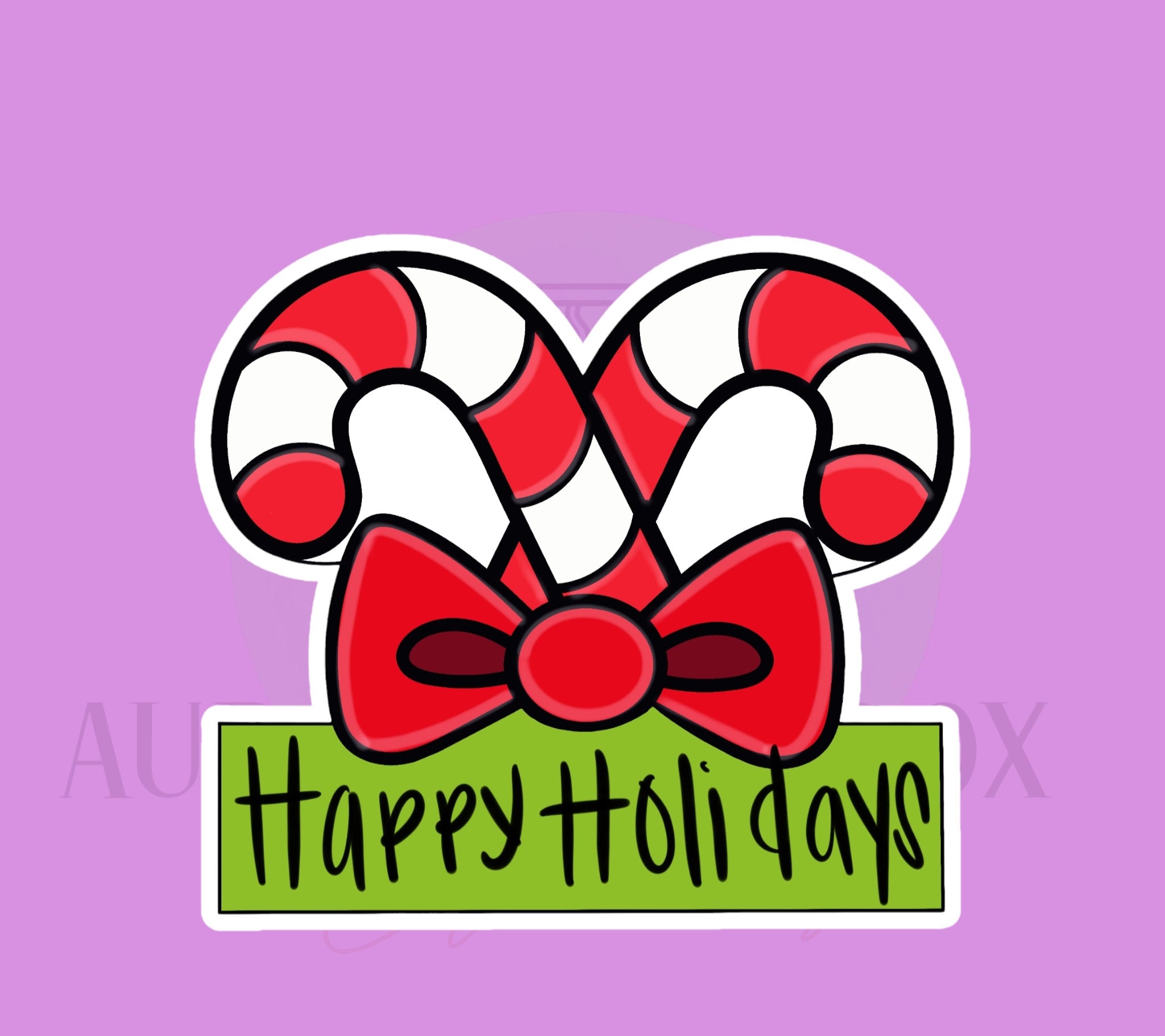 Candy Canes Bow Plaque Cookie Cutter