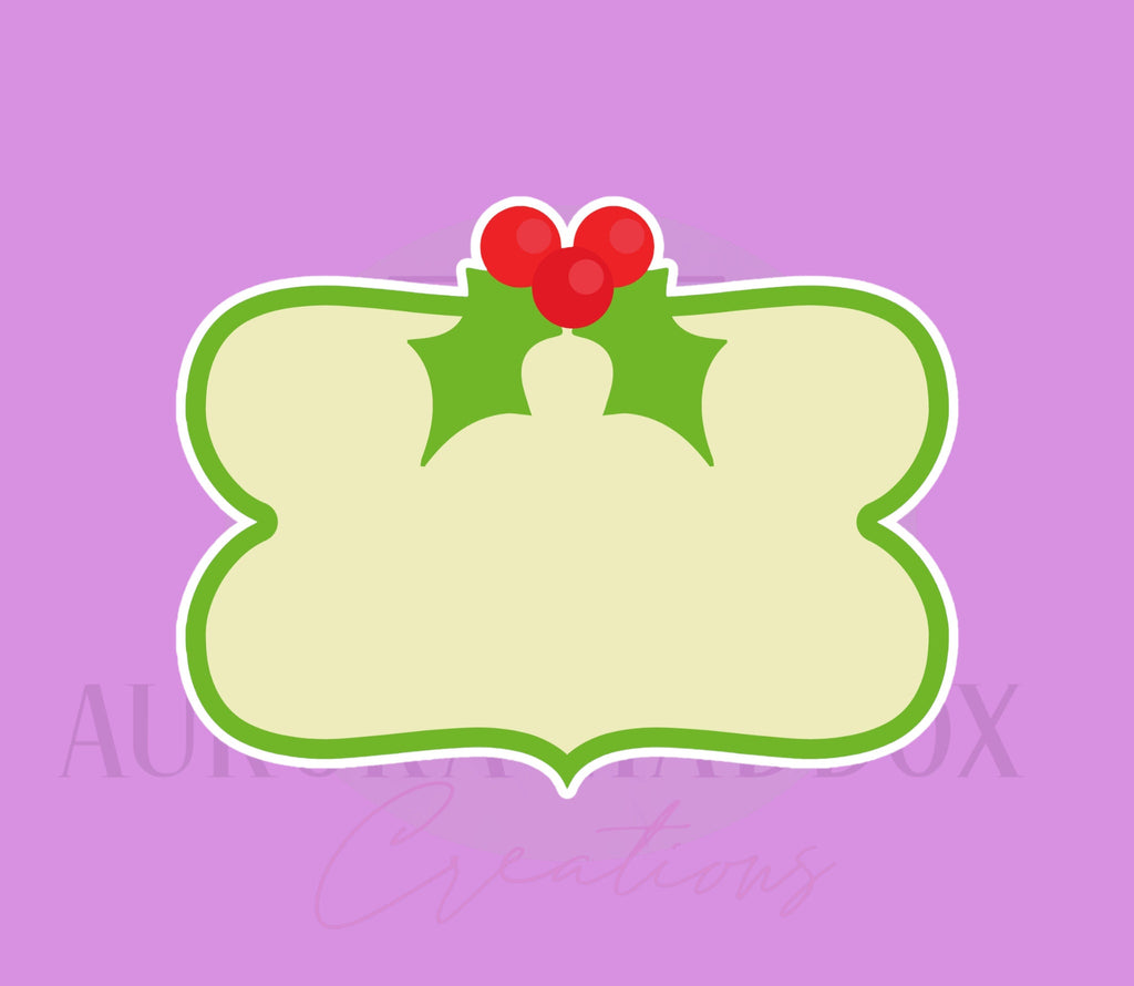 Holly Plaque Cookie Cutter
