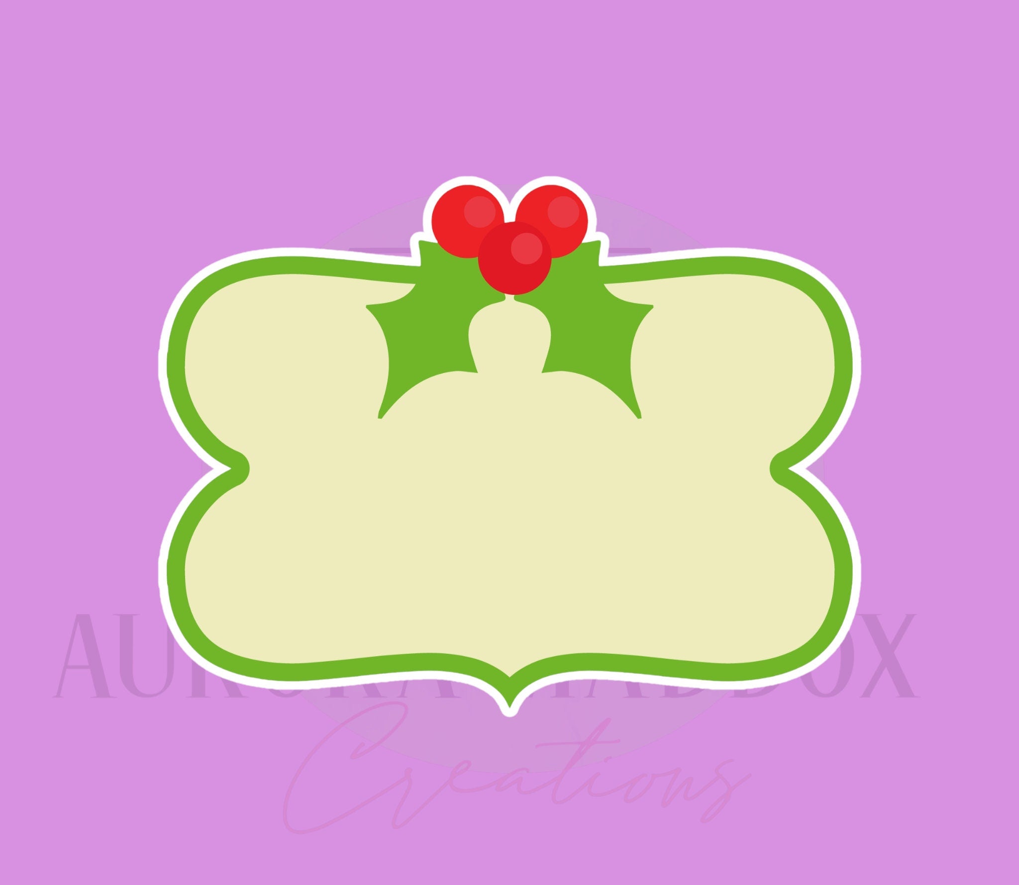 Holly Plaque Cookie Cutter