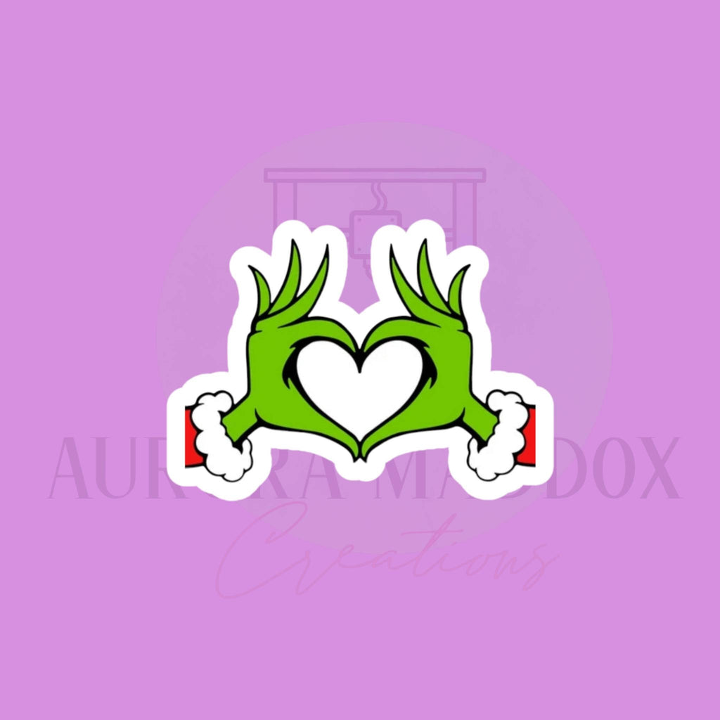Green Christmas Hand Heart | Cookie Cutter