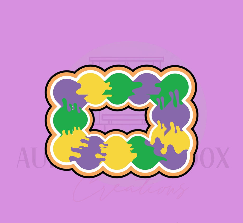 King Cake Rectangle #1 With Middle Cut Out | Cookie Cutter