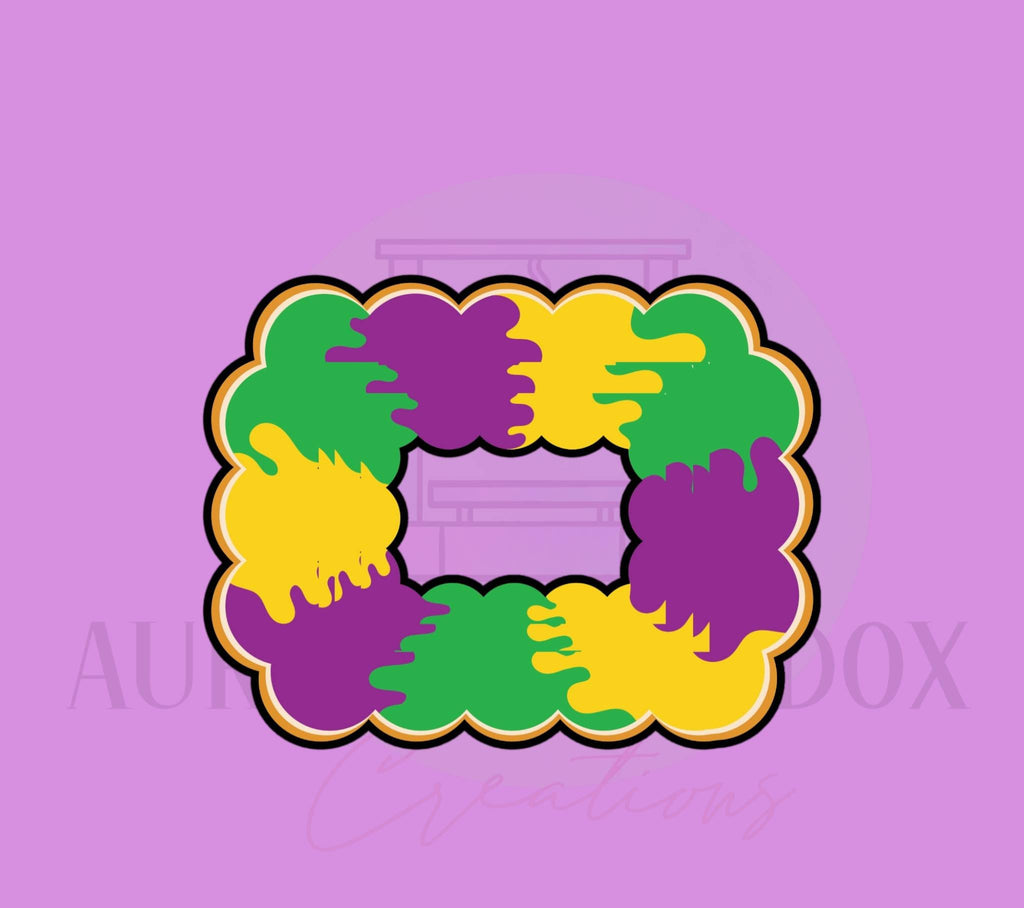 King Cake Rectangle #2 With Middle Cut Out | Cookie Cutter