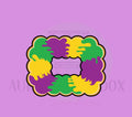 King Cake Rectangle #2 With Middle Cut Out | Cookie Cutter