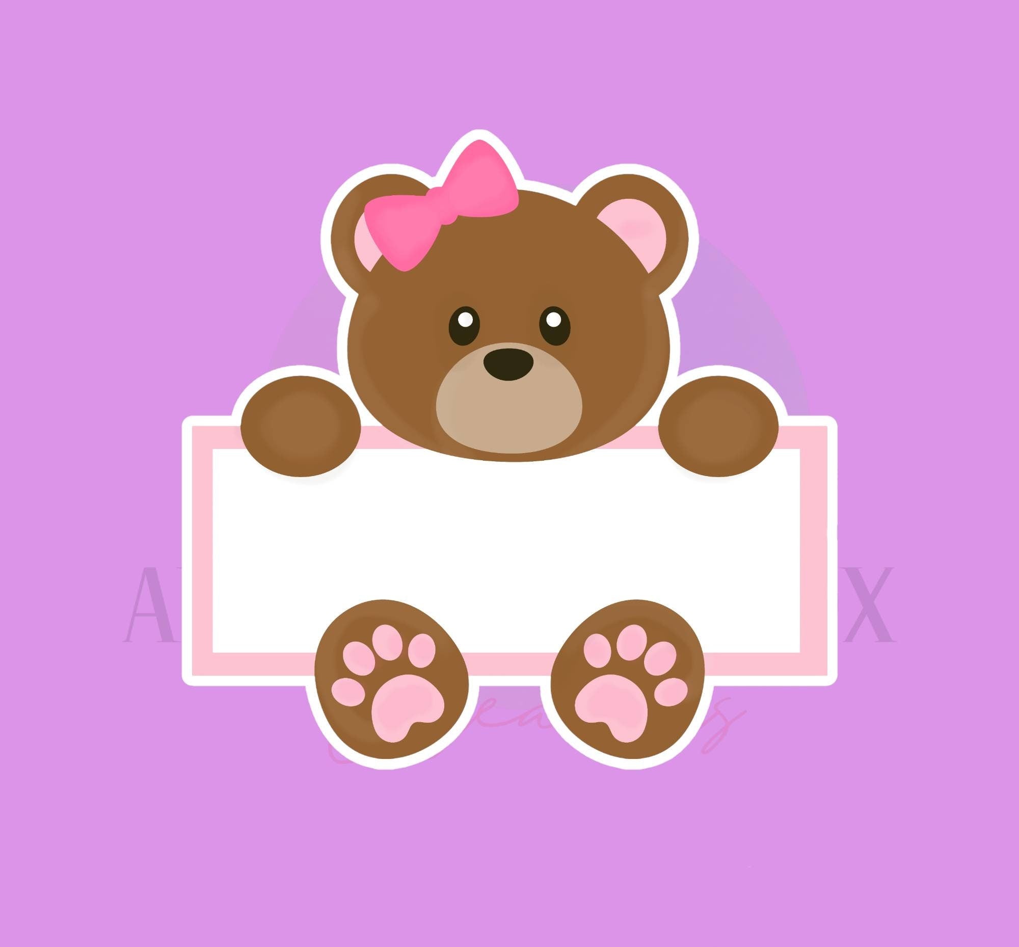 Sweet Bear with Bow Plaque Cookie Cutter
