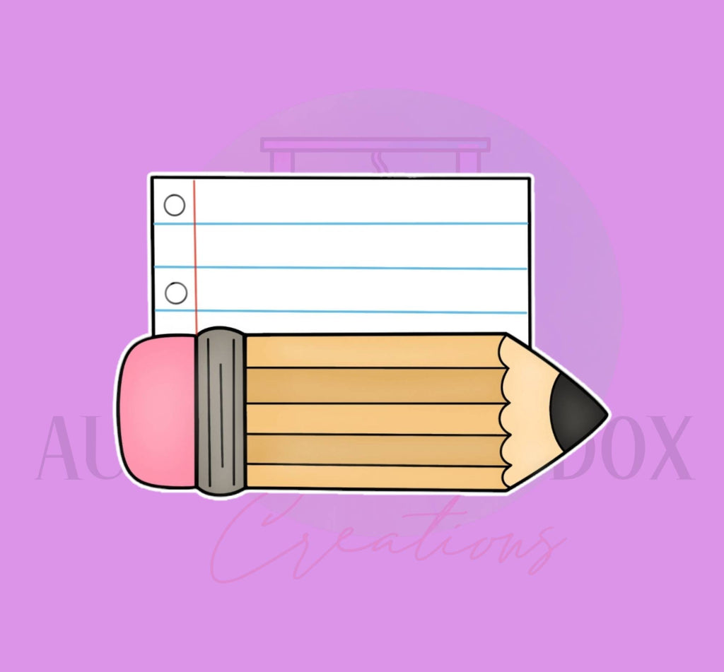 Pencil Paper Plaque Cookie Cutter