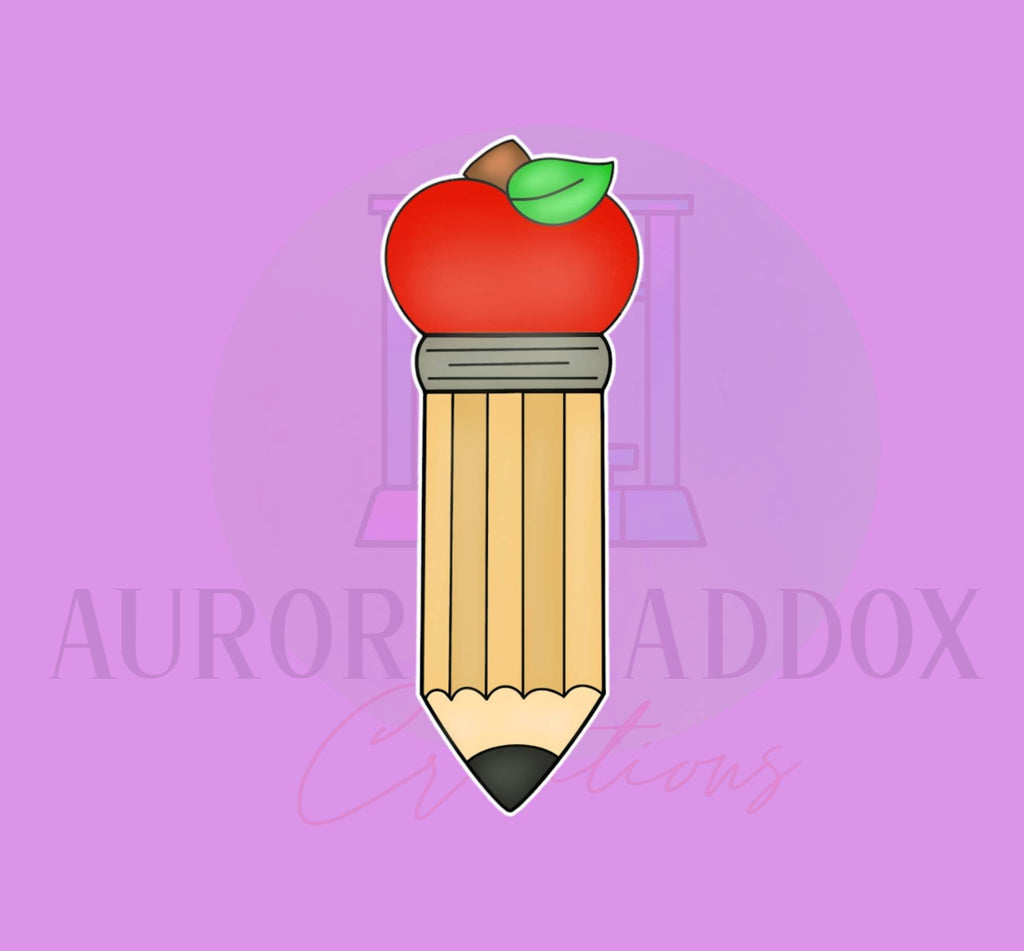 Pencil Apple Eraser Cookie Cutter