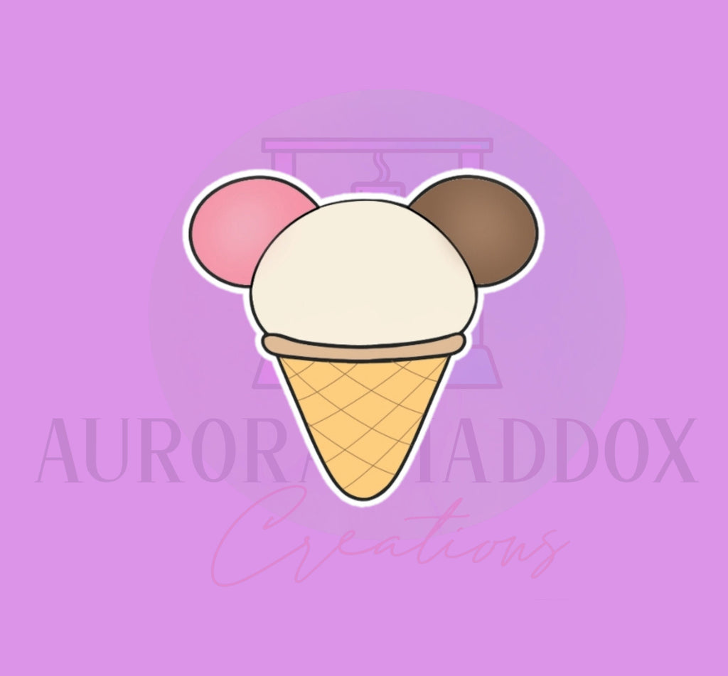 Mouse Ears Ice Cream Cone Cookie Cutter