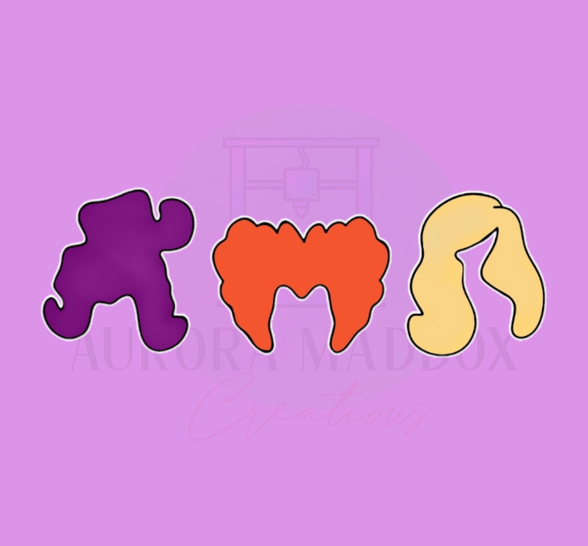 3 Witch Hair Set #2 | Cookie Cutters | 3 Piece