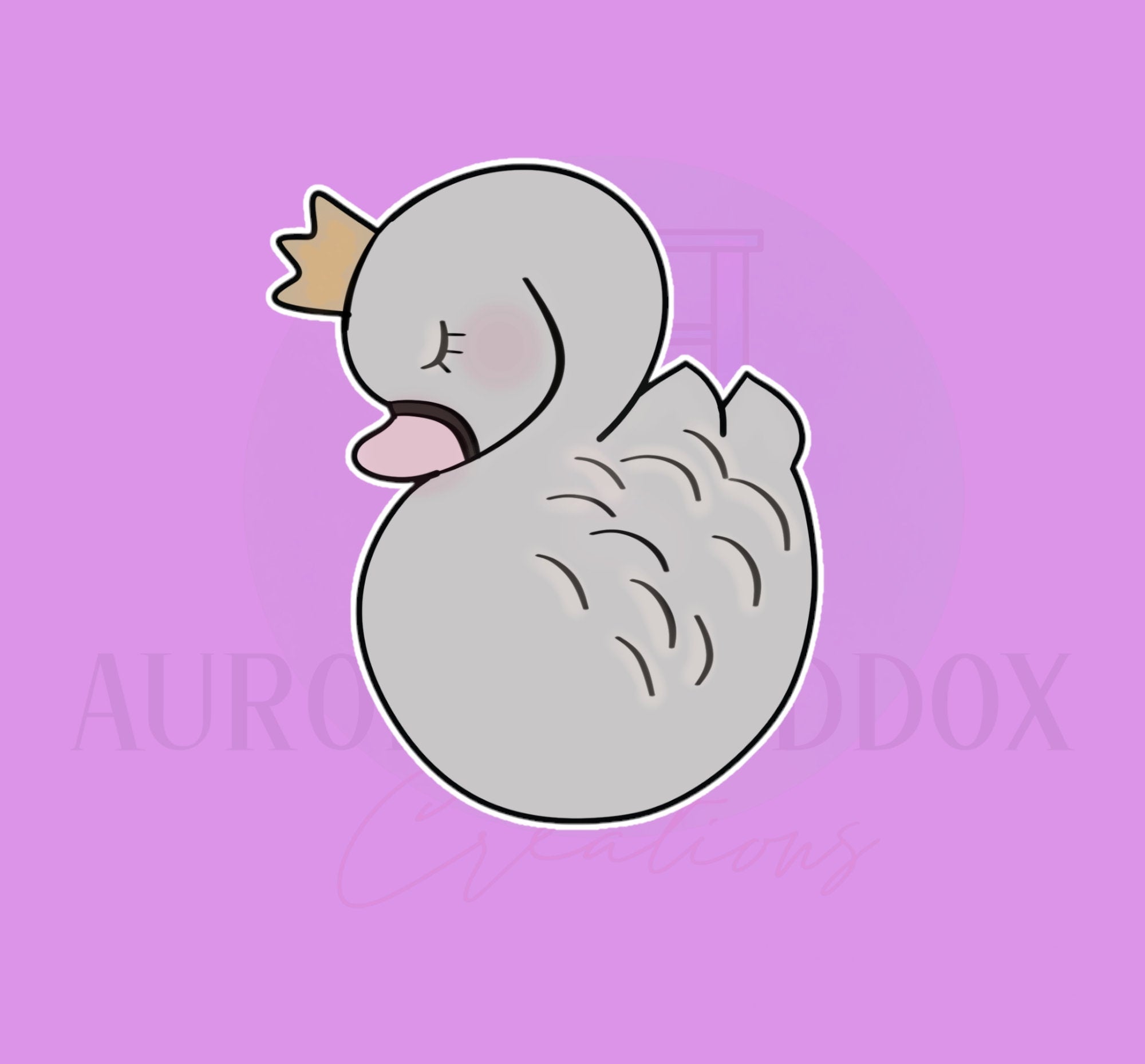 Swan Crown Sleeping Cookie Cutter