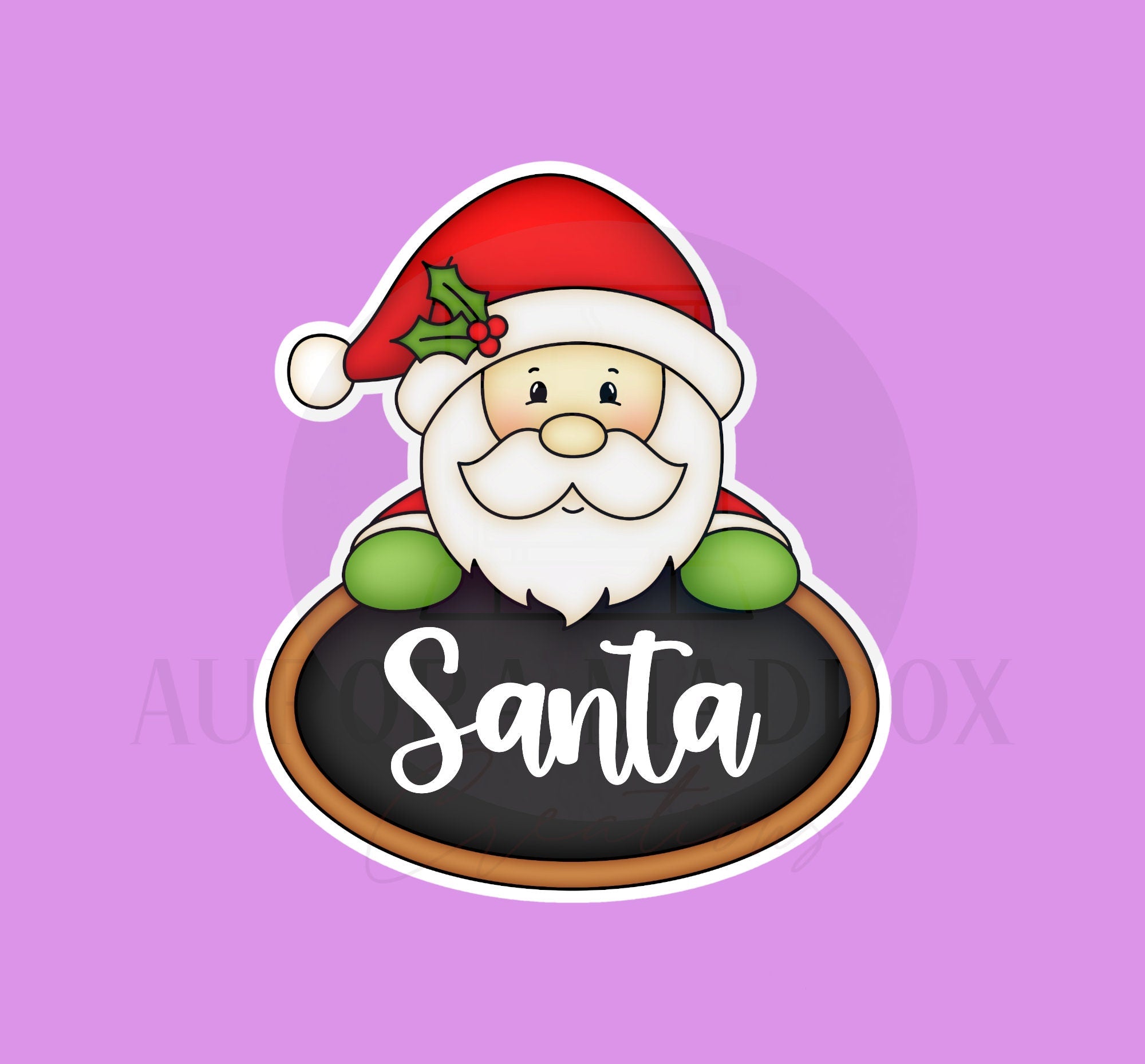 Santa Oval Plaque Cookie Cutter