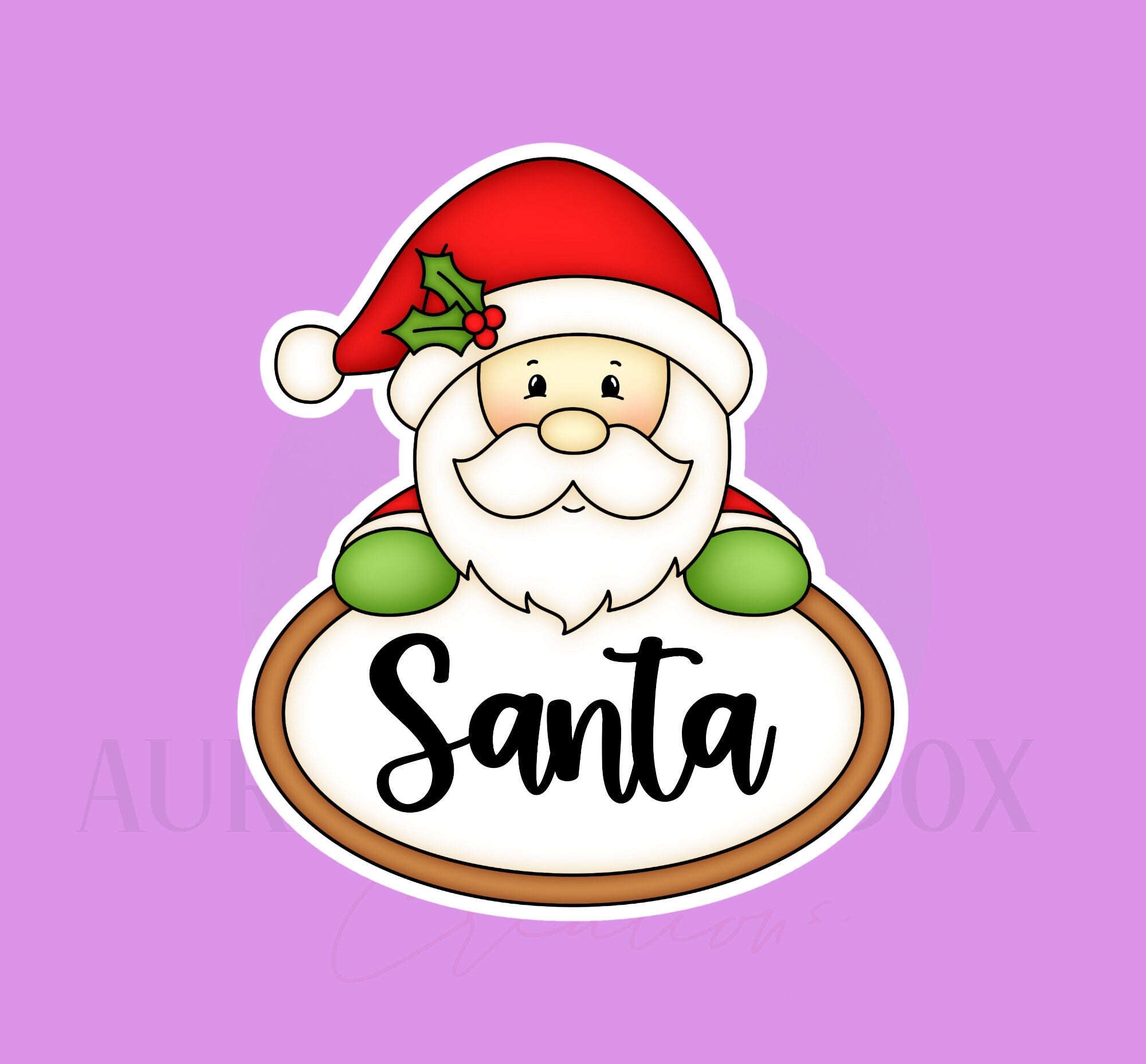 Santa Oval Plaque Cookie Cutter