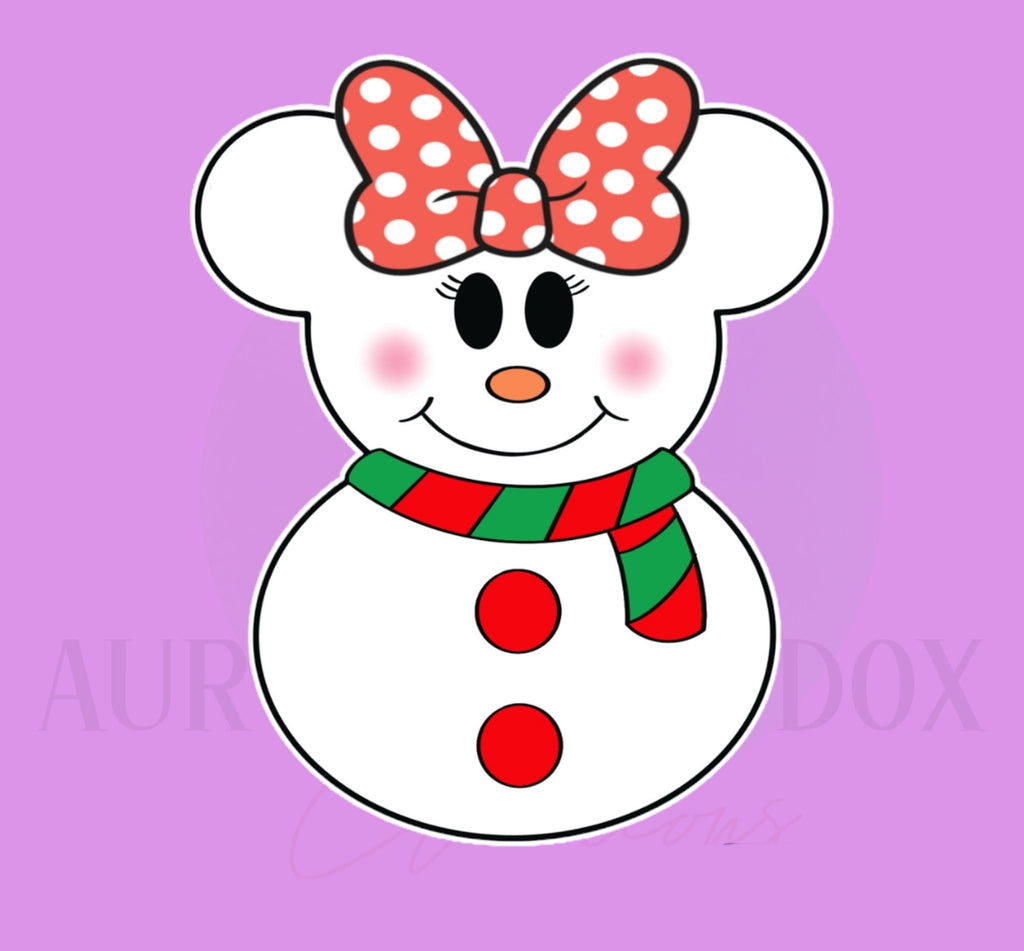 Mouse Snowman Bow | Cookie Cutter