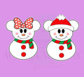 Mouse Snowman Bow & Snow Hat | 2 Piece Set | Cookie Cutter