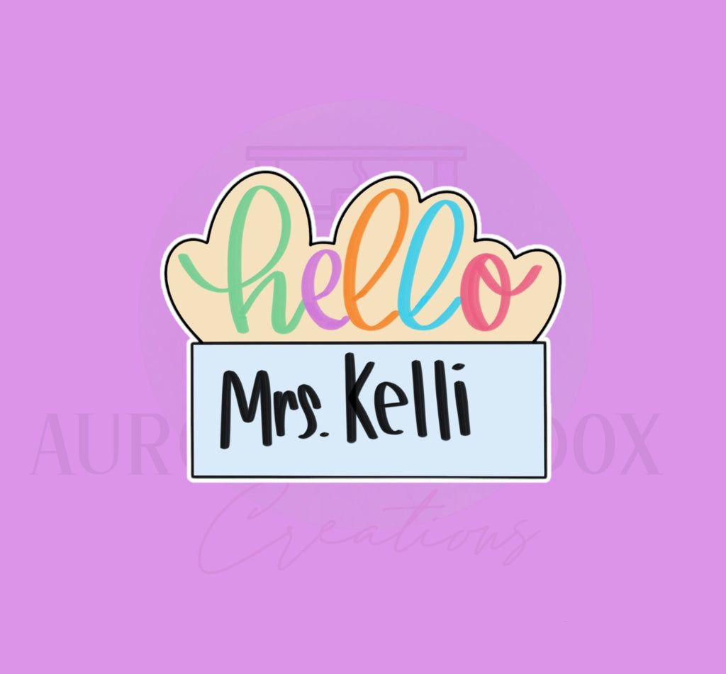 Hello Plaque #3 Cookie Cutter