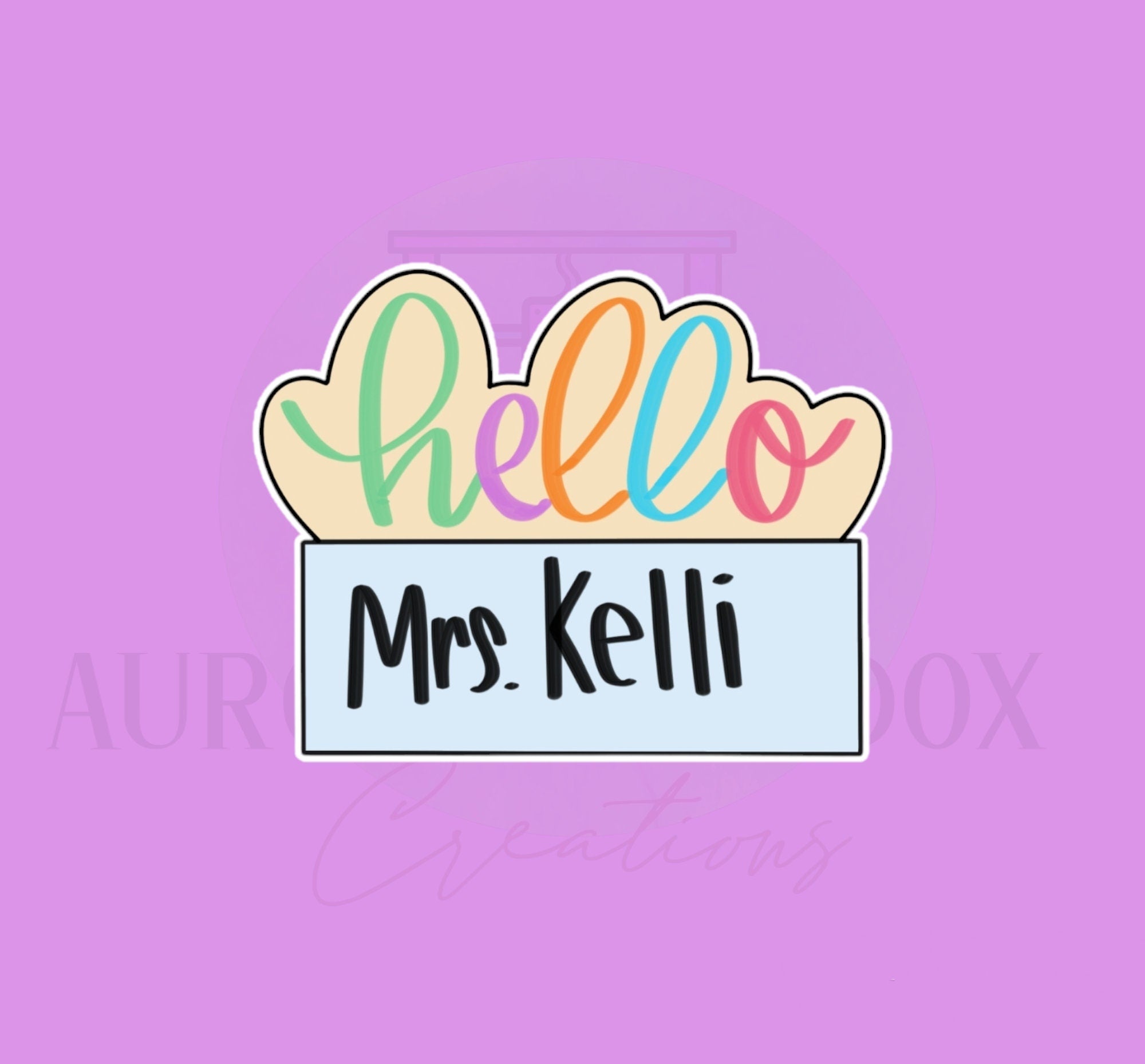 Hello Plaque #3 Cookie Cutter