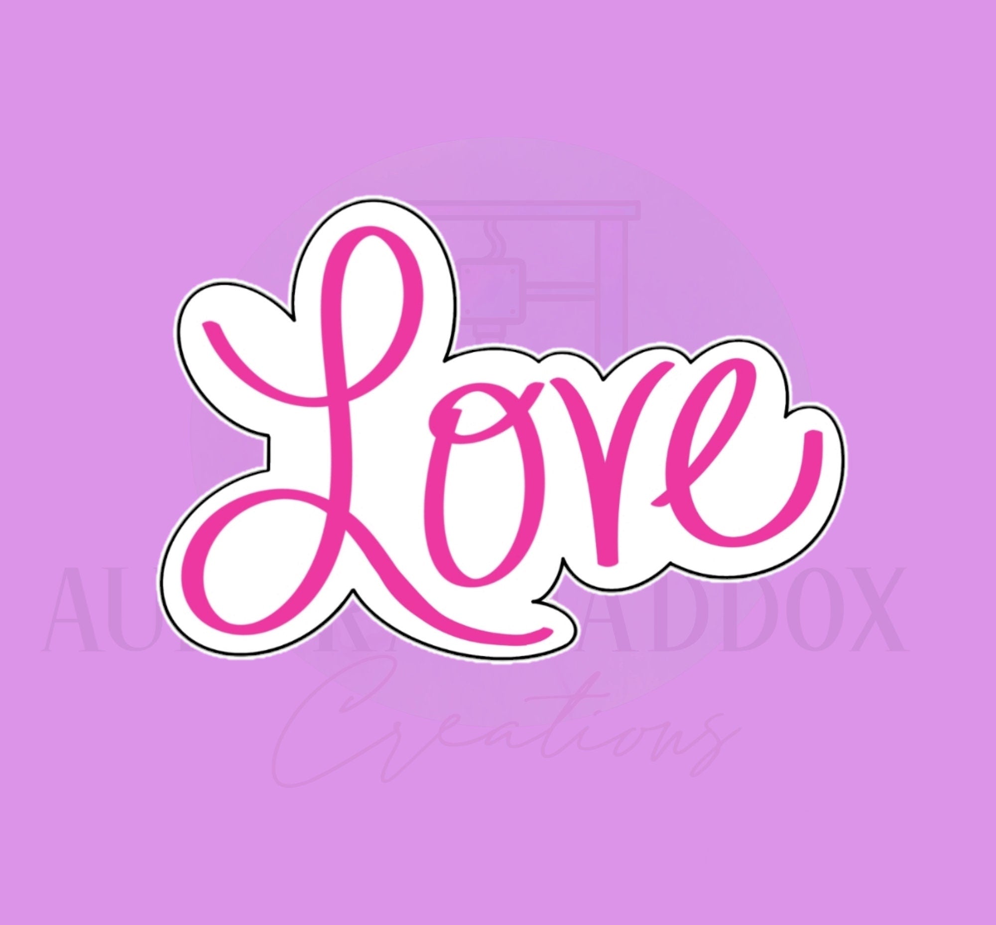 Love Word Plaque Cookie Cutter