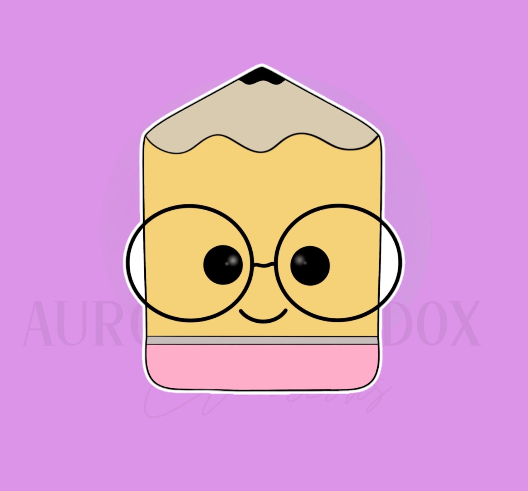 Pencil with Glasses Cookie Cutter