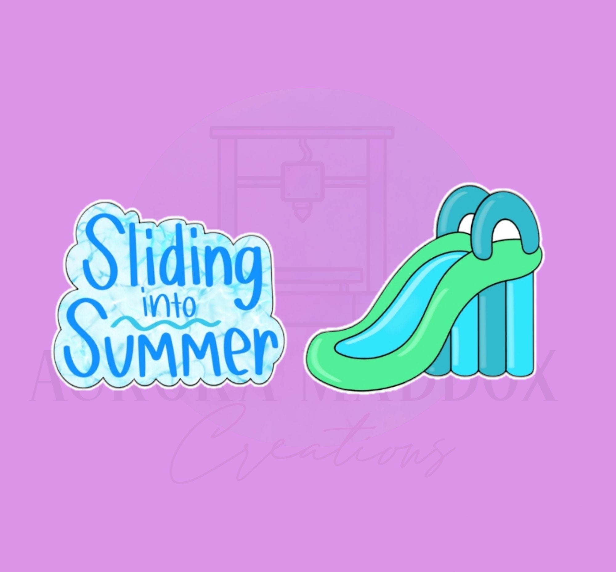 Sliding into Summer Slide Set | 2 Piece | Cookie Cutters