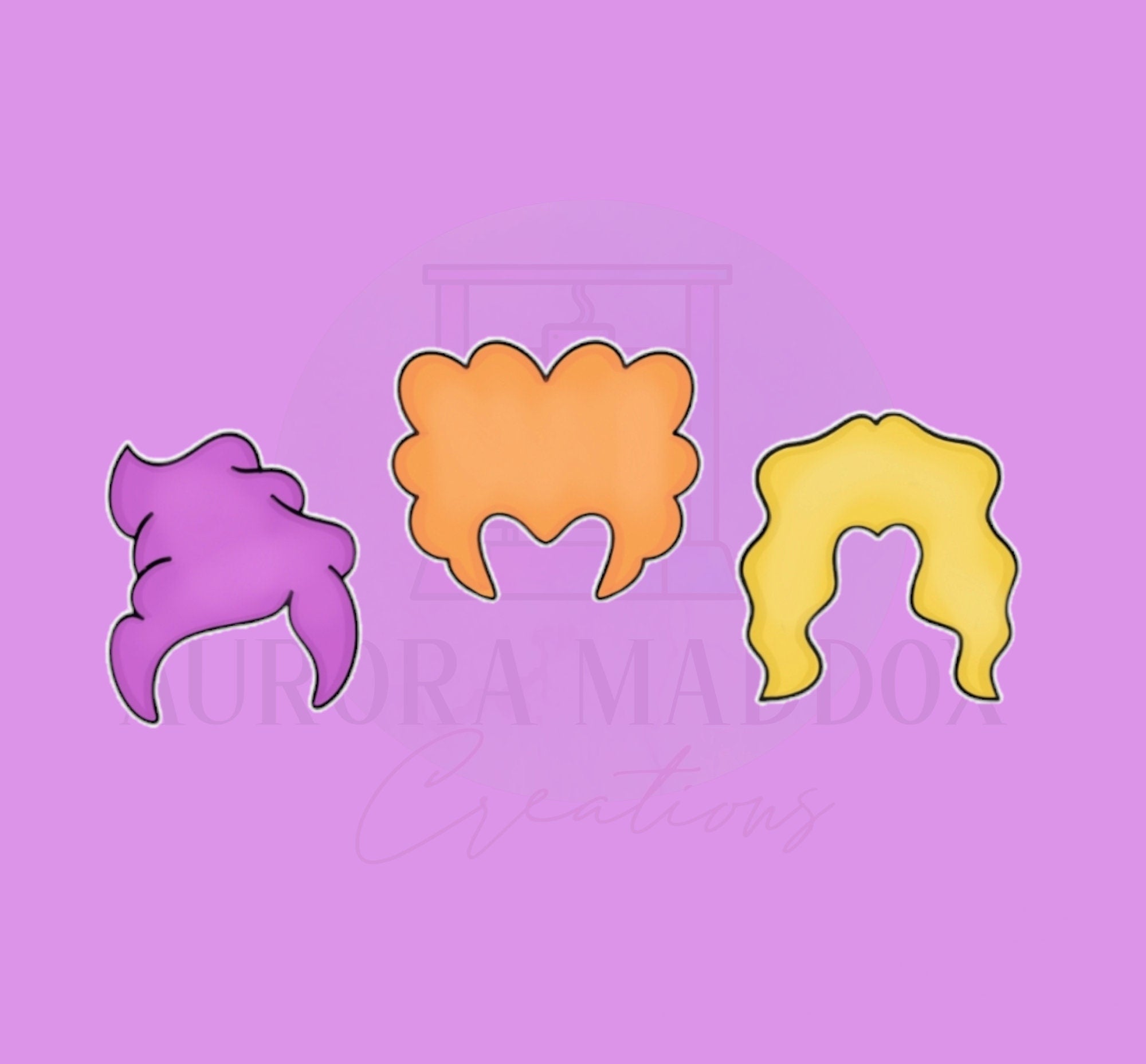 Halloween Witch Hair Set | Cookie Cutters | 3 Piece