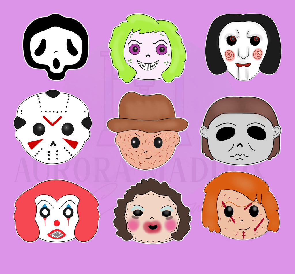 Horror Monster Faces | 9 Piece Set | Cookie Cutter