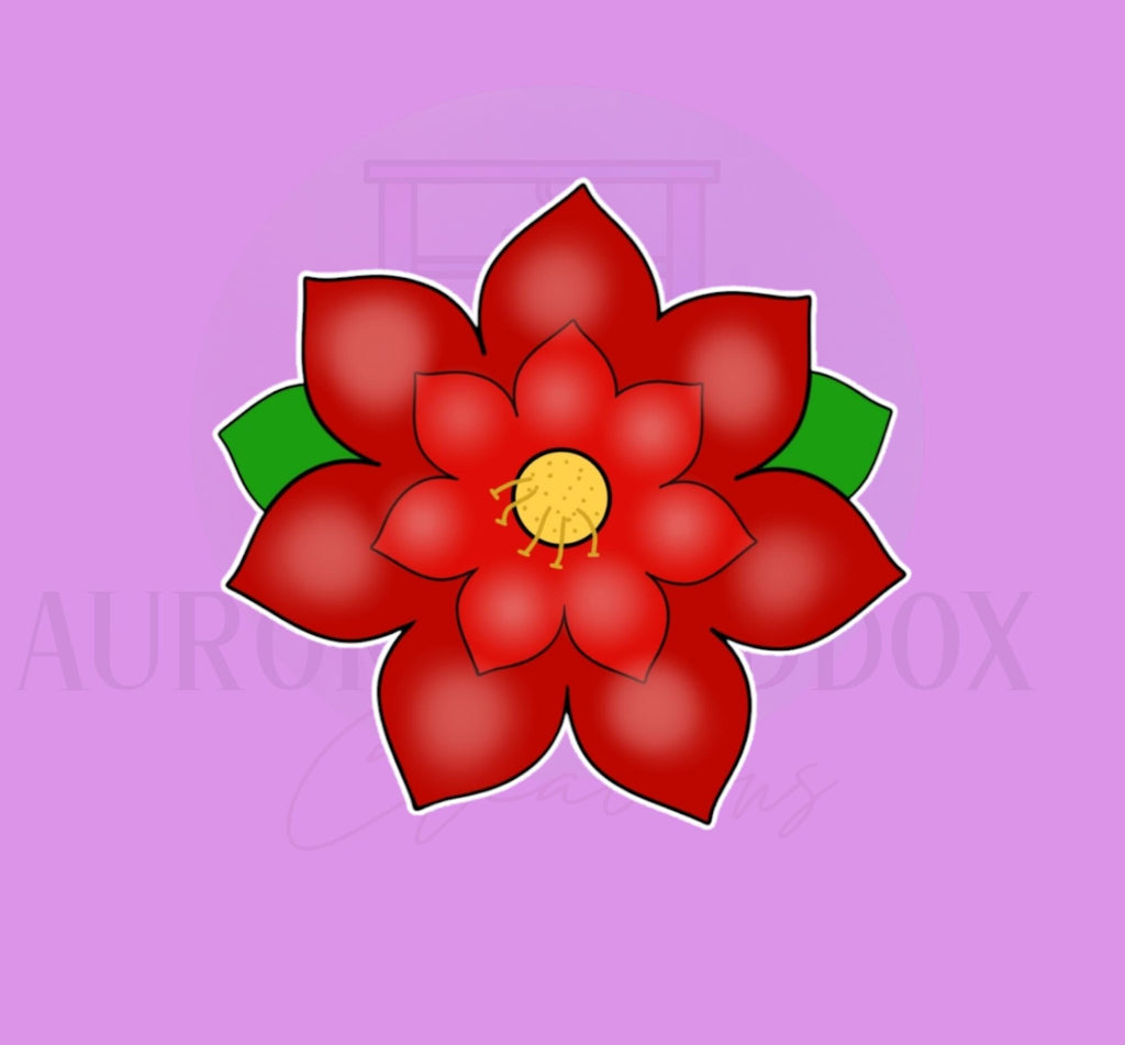 Poinsettia #2 with Leaf Cookie Cutter