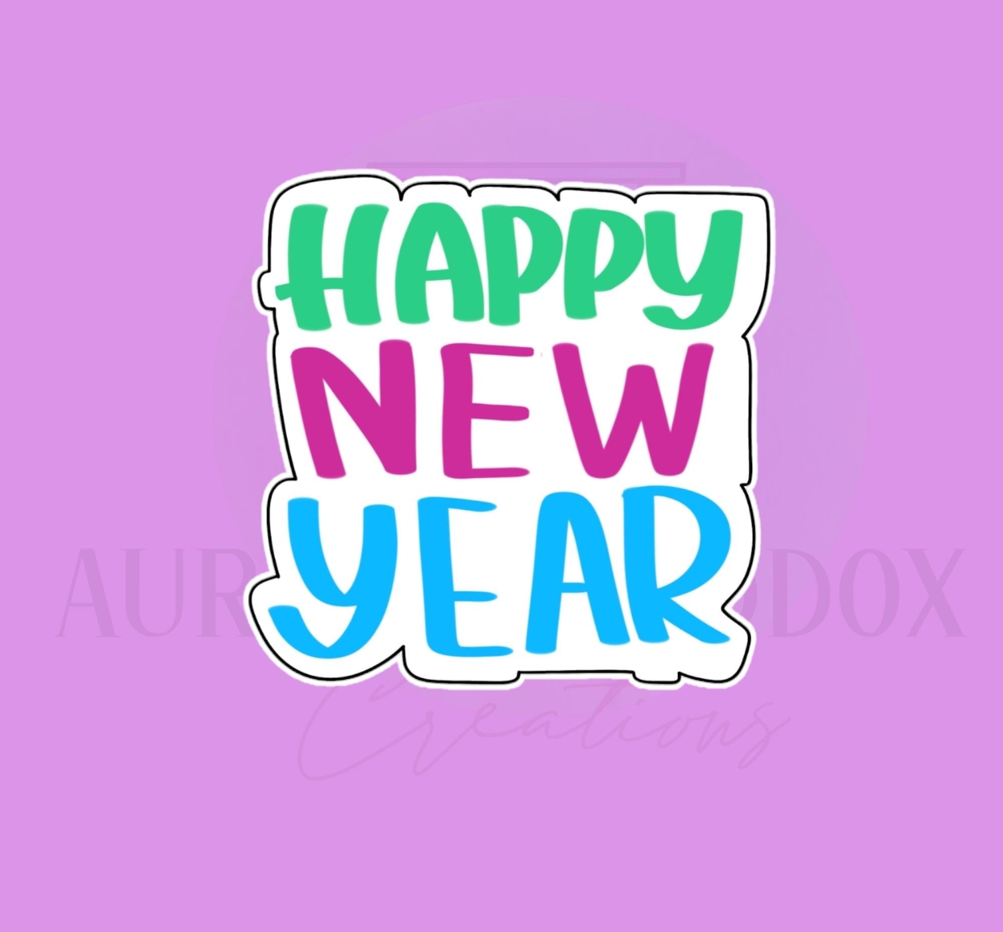 Happy New Year Print Cookie Cutter