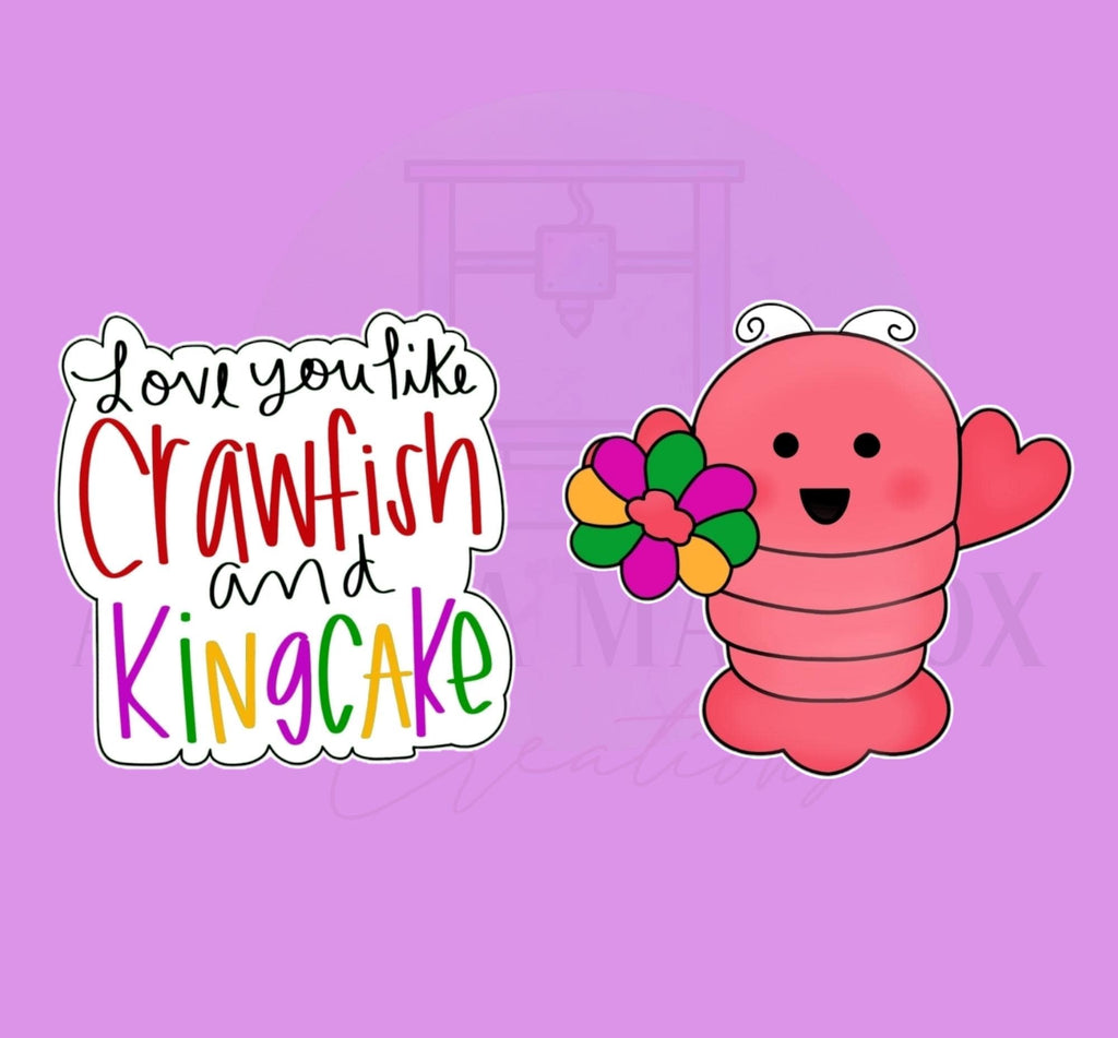 Crawfish & Kingcake Valentine Set | 2 Piece | Cookie Cutter