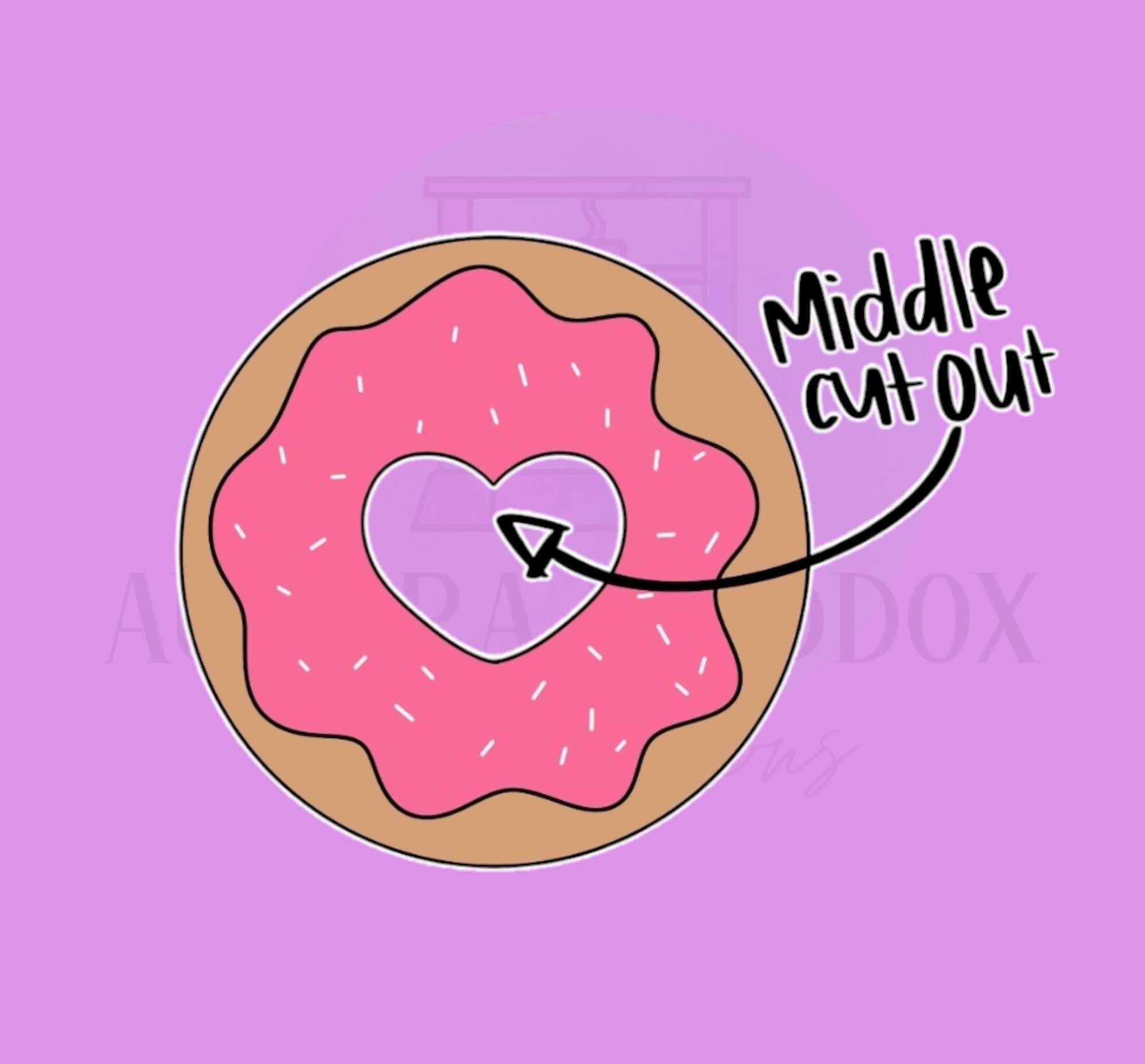 Donut with Heart Cut Out Cookie Cutter