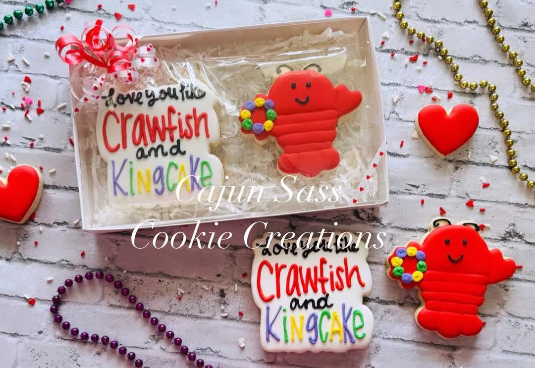 Crawfish & Kingcake Valentine Set | 2 Piece | Cookie Cutter