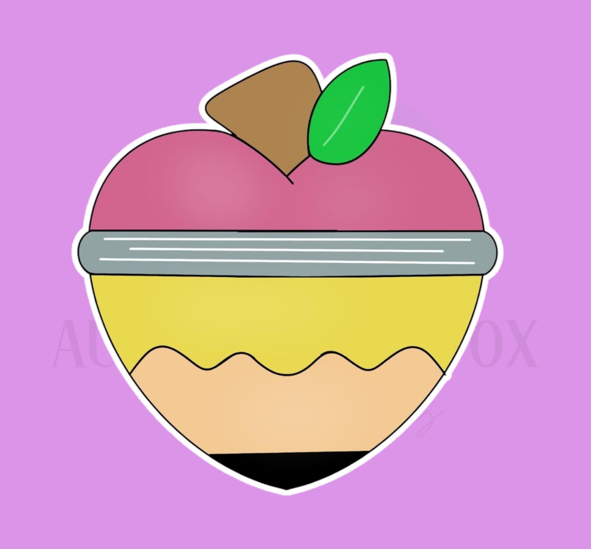 Pencil Apple Cookie Cutter