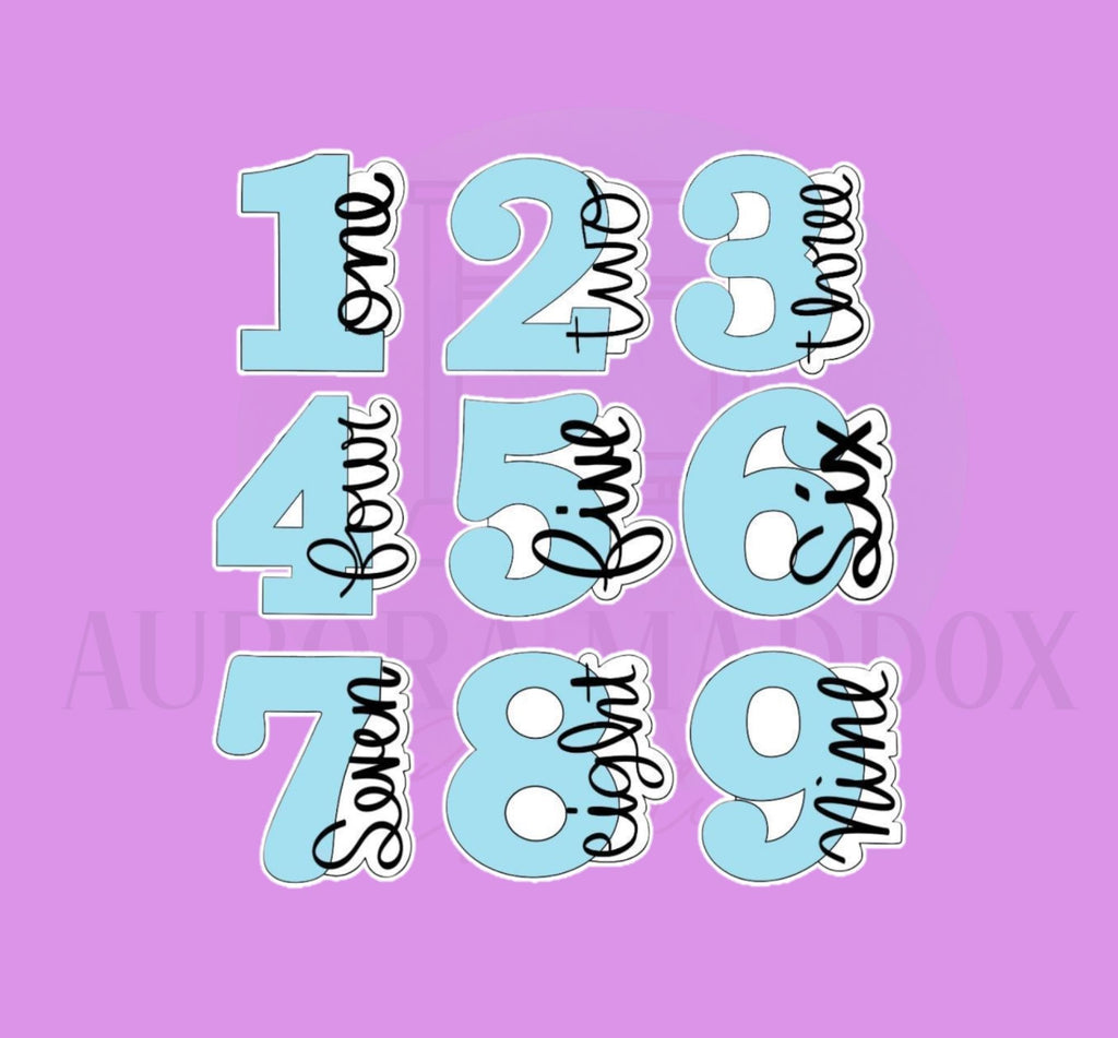 Numbers Side Script | WHOLE SET | 9 Cookie Cutters | Cookie Cutter