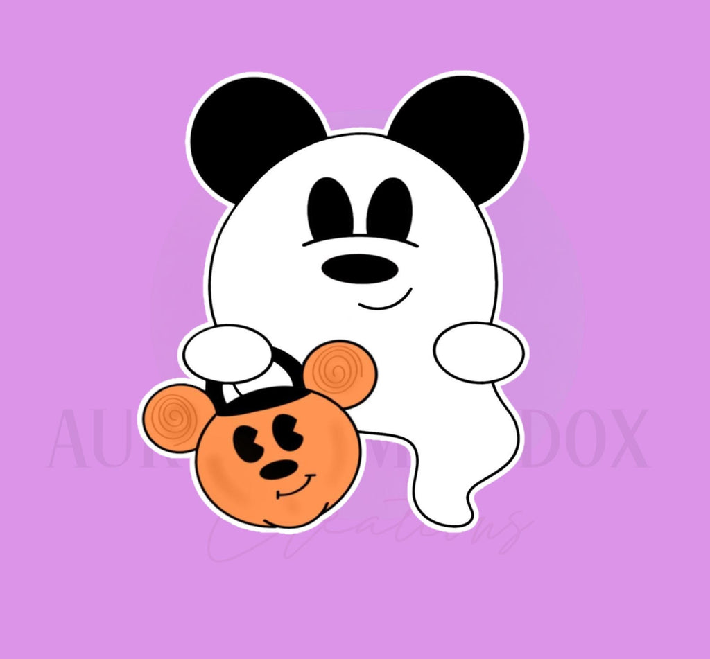 Mouse Ghost with Pumpkin Basket | Cookie Cutter